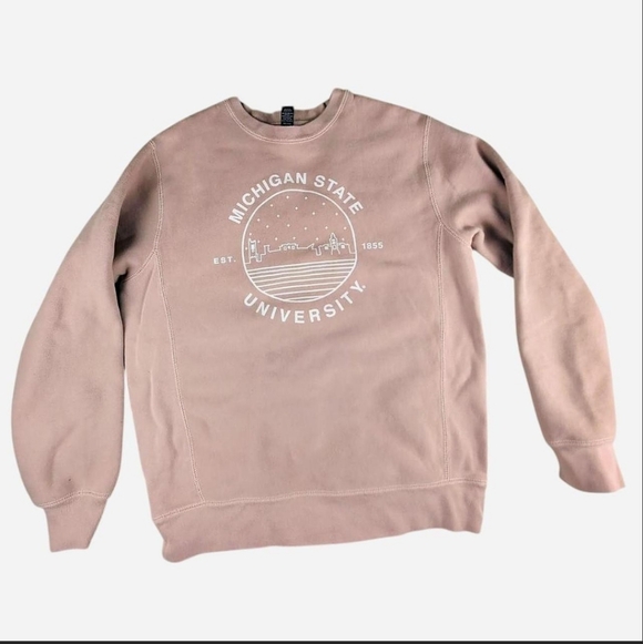 Uscape Skyline Tops - Uscape Skyline Michigan State University Blush Pink Sweatshirt Size S Softgirl‎